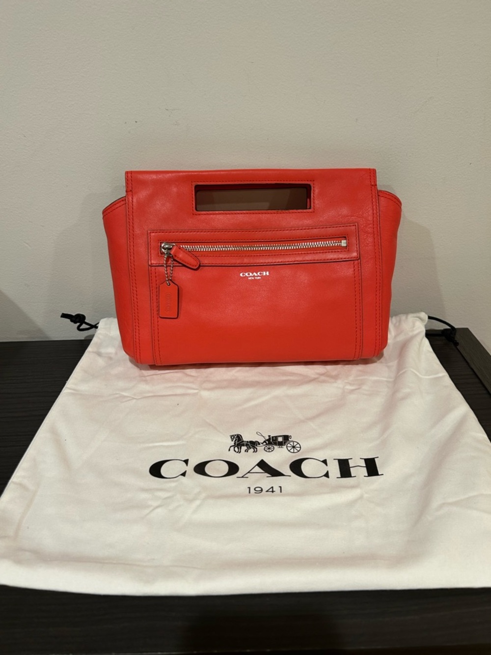 Coach Legacy Leather Red Basket Bag with Dust Bag EUC - Picture 4 of 9